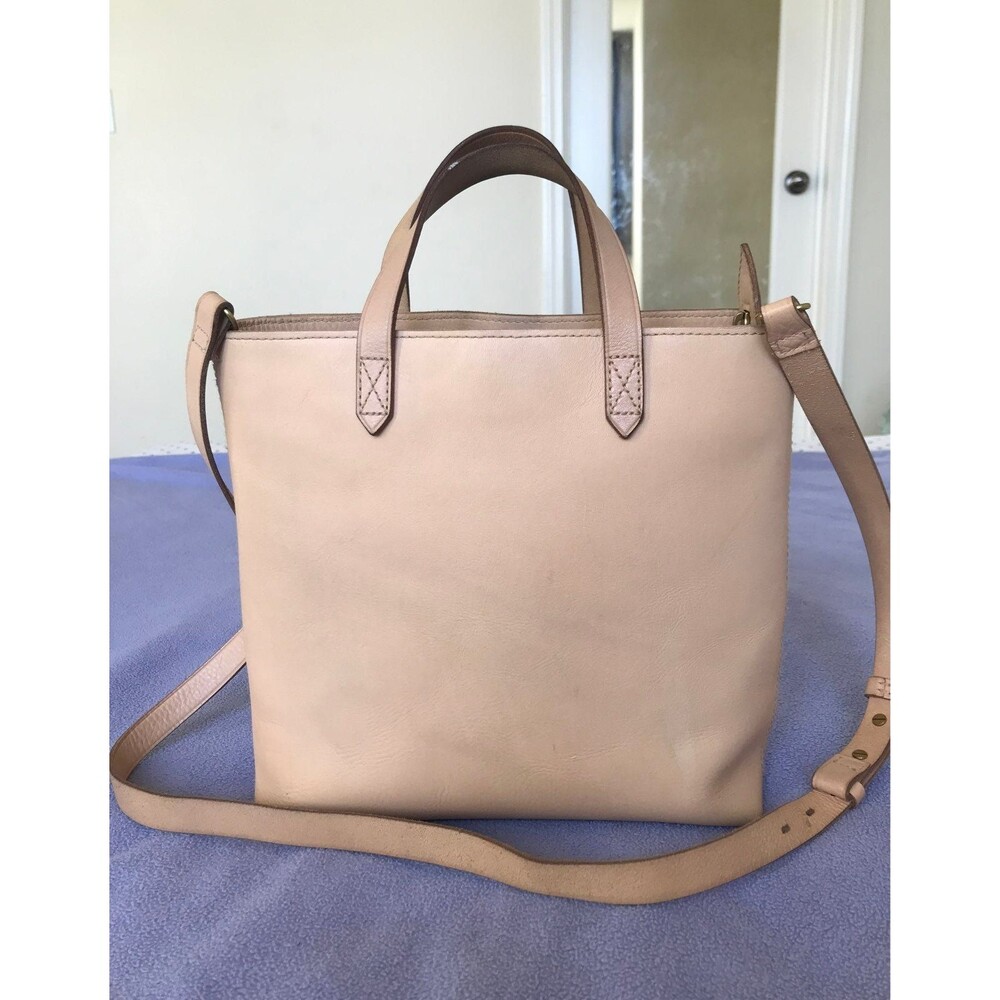 Madewell zip top transport crossbody tote natural buff